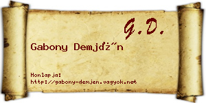Gabony Demjén névjegykártya